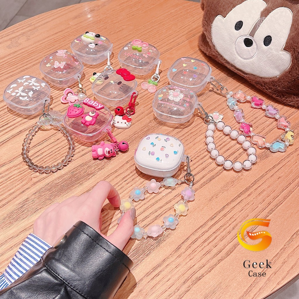 Geek เคสหูฟัง ใช้ได้กับ: Redmi Buds 6 Play เคส Case เคสหูฟังบุคลิกภาพสร้อยข้อมือดอกไม้ไล่ระดับสุนัข padcha