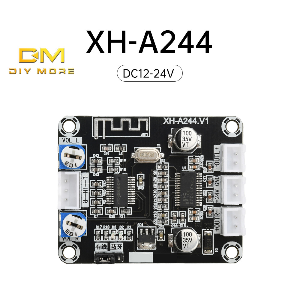 Diymore XH-A244 DC12-24V Universal เครื่องขยายเสียงโมดูล TPA3110D2 ดิจิตอลเครื่องขยายเสียง Dual Channel 30W + 30W