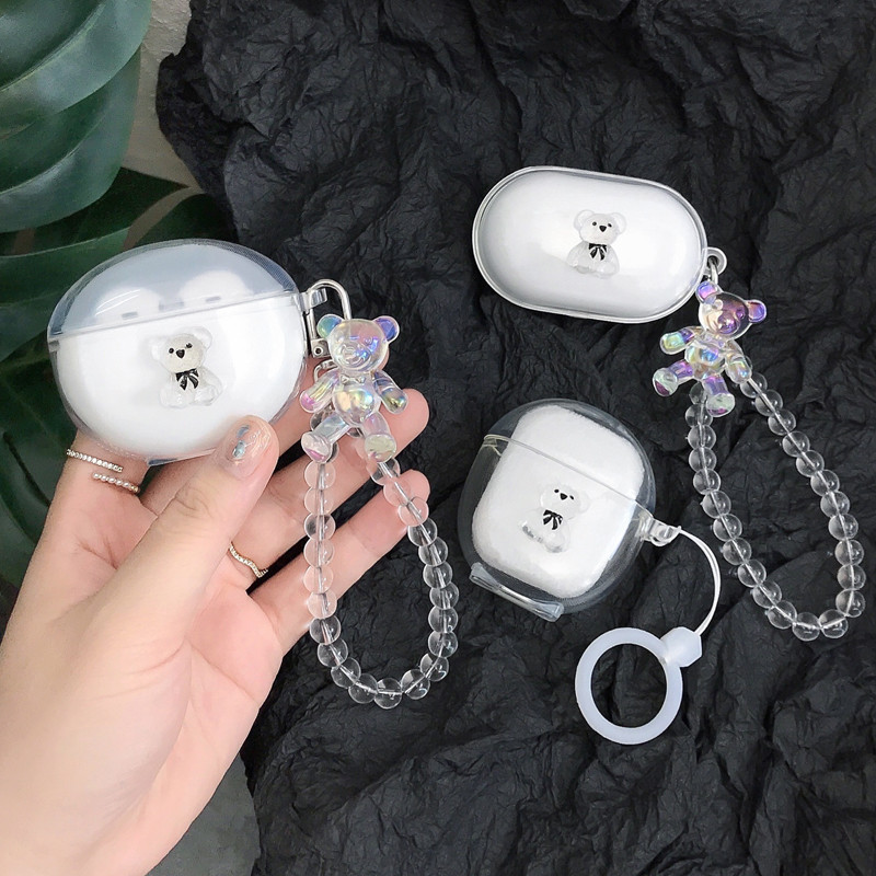 สําหรับ UGREEN HiTune S3 กรณีการ์ตูนหมีสร้อยข้อมือ Charm UGREEN HiTune T3 / UGREEN HiTune H5 โปร่งใส