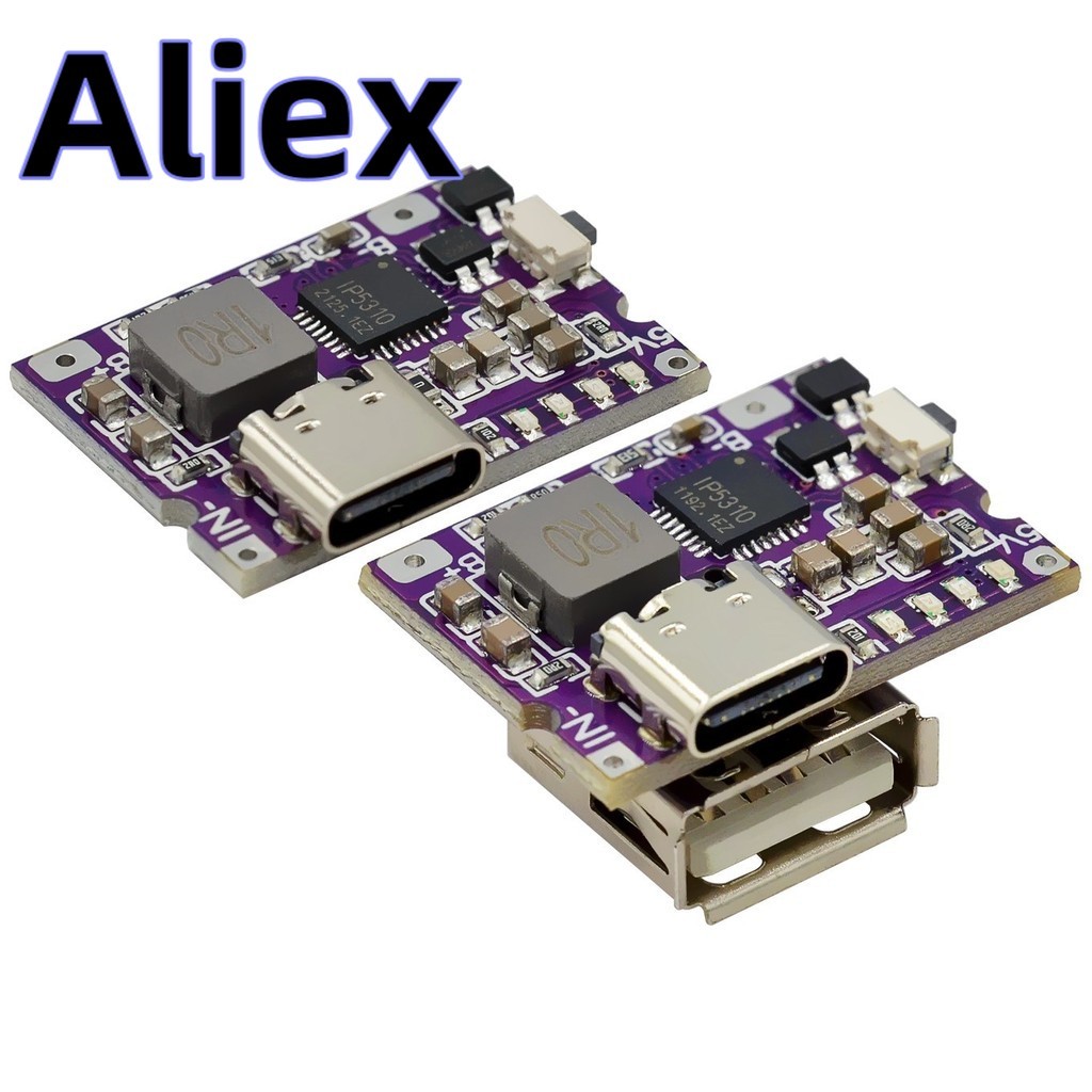Type-c USB 5V 3.1A Boost Converter Step-Up โมดูล IP5310 Mobile Power Bank อุปกรณ์เสริมพร้อมสวิตช์ LE