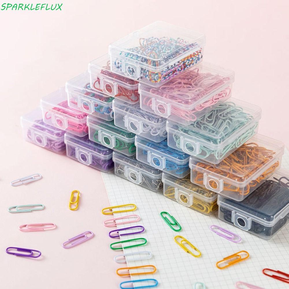 Sparkleflux 50PCS คลิปที่คั่น, คลิปหนีบกระดาษโลหะโลหะผสมสร้างสรรค์, ที่ใส่แฟ้ม Binding สี Binder Clamps Office