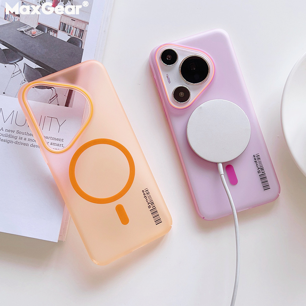 Ultra Thin Magnetic Wireless Charge เคสโทรศัพท์สําหรับ Huawei Pura 70 Pro Plus P60 P50 P40 P30 Pro โ