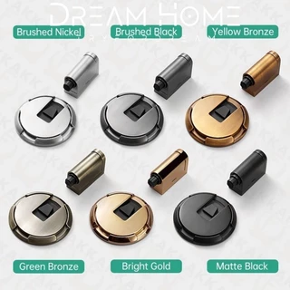 Non-punch Door Stopper พื้นอัตโนมัติ DoorStop อุปกรณ์เฟอร์นิเจอร์ทองสีดําสีเทา Stopper สําหรับประตู Windproof