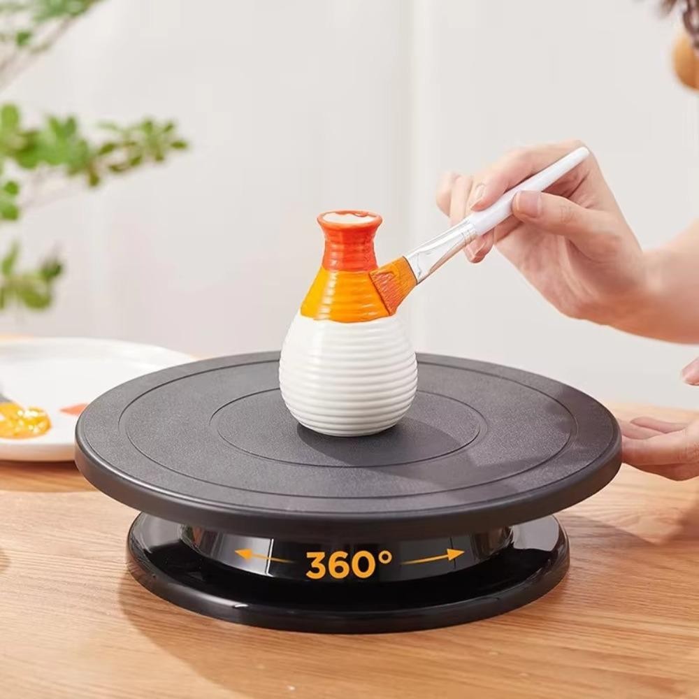 ROXUL แท่นหมุนตกแต่งเค้ก, 11 นิ้ว DIY เค้ก Turntable, พลาสติกสีดําอุปกรณ์ครัวภาพวาดหมุน Turntable ราคา ถูกที่สุด ดีลบีเคเค แกลเลอรีภาพที่ 6