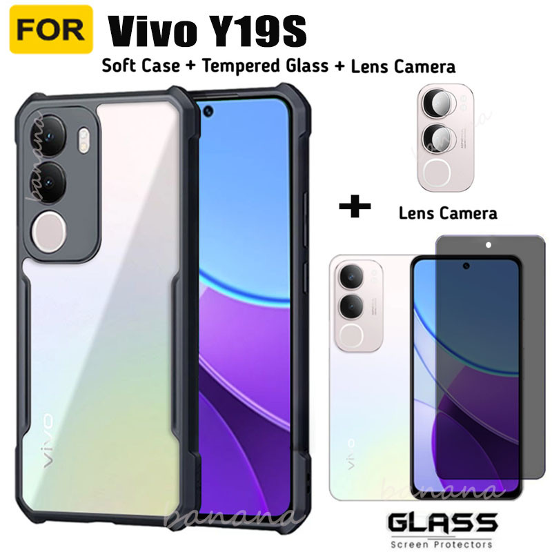 สําหรับ Vivo Y19s เคสโทรศัพท์กันกระแทก Vivo Y19 SY 19S Y28 4G ความเป็นส่วนตัวกระจกนิรภัยป้องกันหน้าจ
