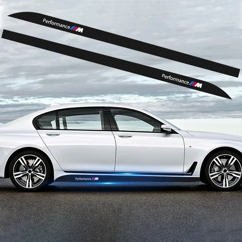 Car Door Side Skirt Car Body Decal Carbon Fiber Sticker For BMW M F30 F01 F10 F35 F15 F16 F18 E39 E4