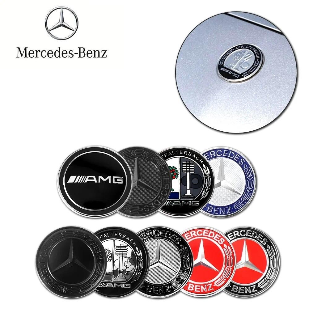 3D ABS โลโก้รถกระจังหน้าด้านหน้า hood สติกเกอร์สัญลักษณ์สําหรับ Mercedes Benz W203 W204 W205 W206 W2