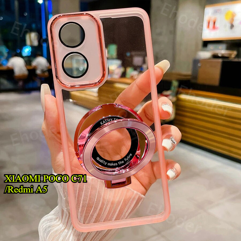 ปลอกสําหรับ XIAOMI POCO C71 Redmi A5 2025 4G 5G โปร่งใสผู้ถือแหวนสําหรับ POCOC71 C 71 RedmiA5 5 นุ่ม
