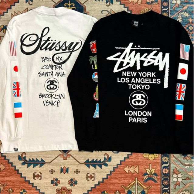 เสื้อยืดแขนยาว Stussy | แขนยาว stussy London Unisex| Cotton Combed 20s - คุณภาพระดับพรีเมียม