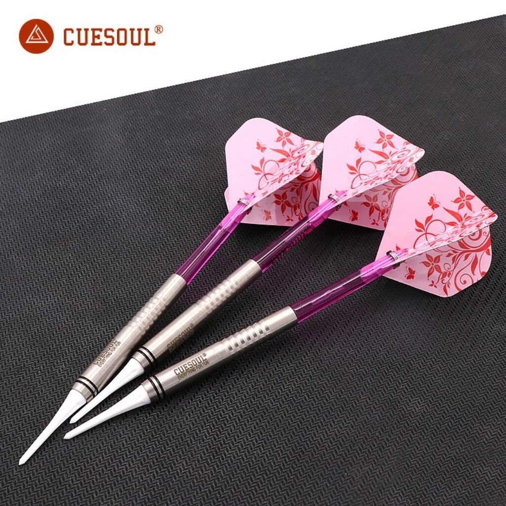 ลูกดอกปาเป้า CUESOUL Tungsten Soft Darts / Pink Flower Flight