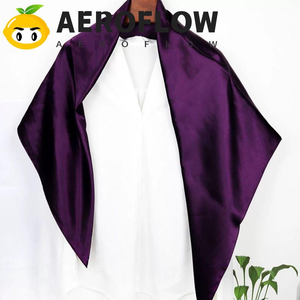 AEROFLOW ผ้าพันคอผ้าไหมซาติน ผ้าพันคอคอเหลี่ยมนุ่ม 90 ซม. ฮิญาบขนาดใหญ่หรูหรา Kerchief ผ้าคลุมไหล่สีบริสุทธิ์ Travel
