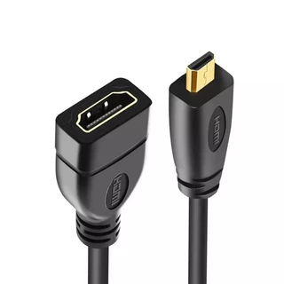 ส่งไว ประกัน1ปีเต็ม! ยาว 6นิ้ว Micro HDMI สายชายหญิง HD อะแดปเตอร์แปลง10ซม.Micro-HDMI To HDMI