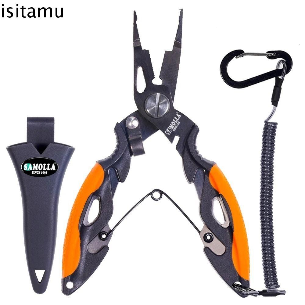 ISITAFT คีมตกปลา, กันลื่นความแข็งแรงสูงผูกตะขอคีม, Hook Remover มัลติฟังก์ชั่นลื่นจับ Ergonomics Luya คีมกลางแจ้ง Camping