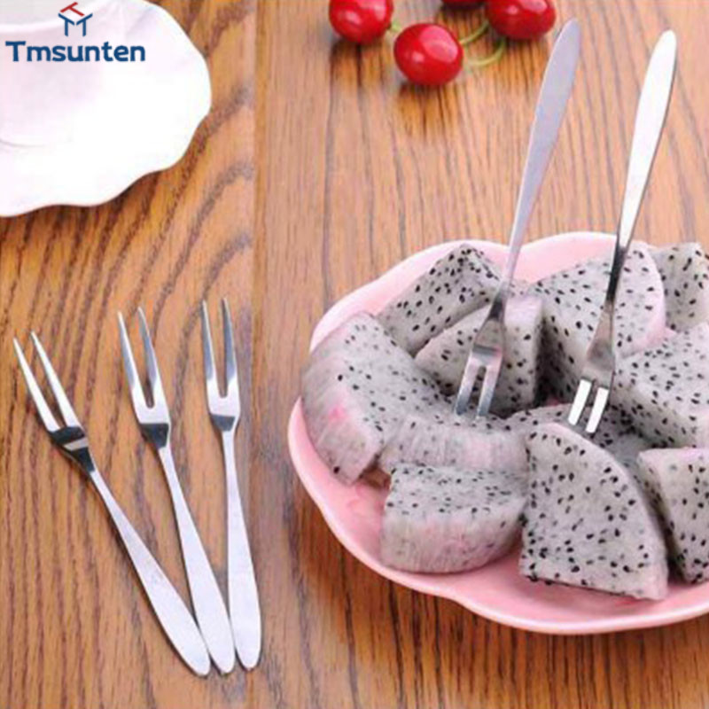 ช้อนส้อมสแตนเลส ส้อมผลไม้ ส้อมขนมไหว้พระจันทร์ 2 ซี่ Tmsunten - รูปที่ 6