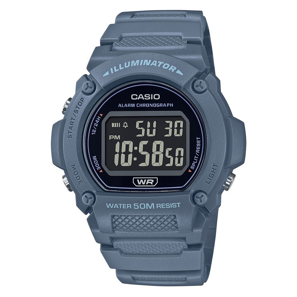 CASIO นาฬิกาข้อมือ CASIO รุ่น W-219HC-2BVDF วัสดุเรซิ่น สีฟ้า