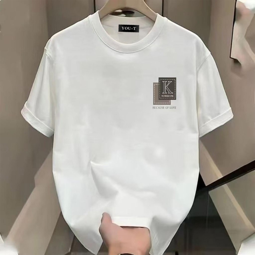 UT shop💯เสื้อยืดoversize คอกลม"BECAUSE OF LOVE"t shirt cotton100% แฟชั่น เสื้อยืดชาย สไตล์เกาหลี เสื้อสตรีท3xl