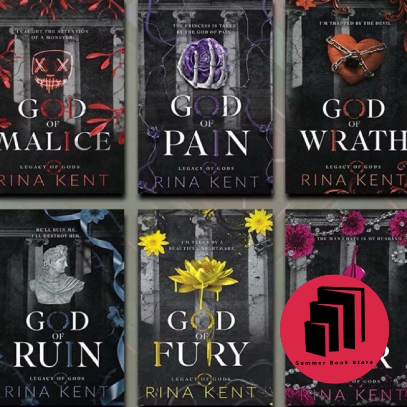 Legacy of Gods Series 6 เล่ม Set by Rina Kent - God of Malice, God of Pain, God of Wrath, God of Rui