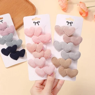 6ชิ้น/เซ็ตแข็งหัวใจออกแบบคลิปผมที่สง่างามน่ารัก ชม. หูฟัง มินิคลิปเด็กสาวกลางแจ้งสวมใส่น่ารักอุปกรณ์ผมของขวัญ