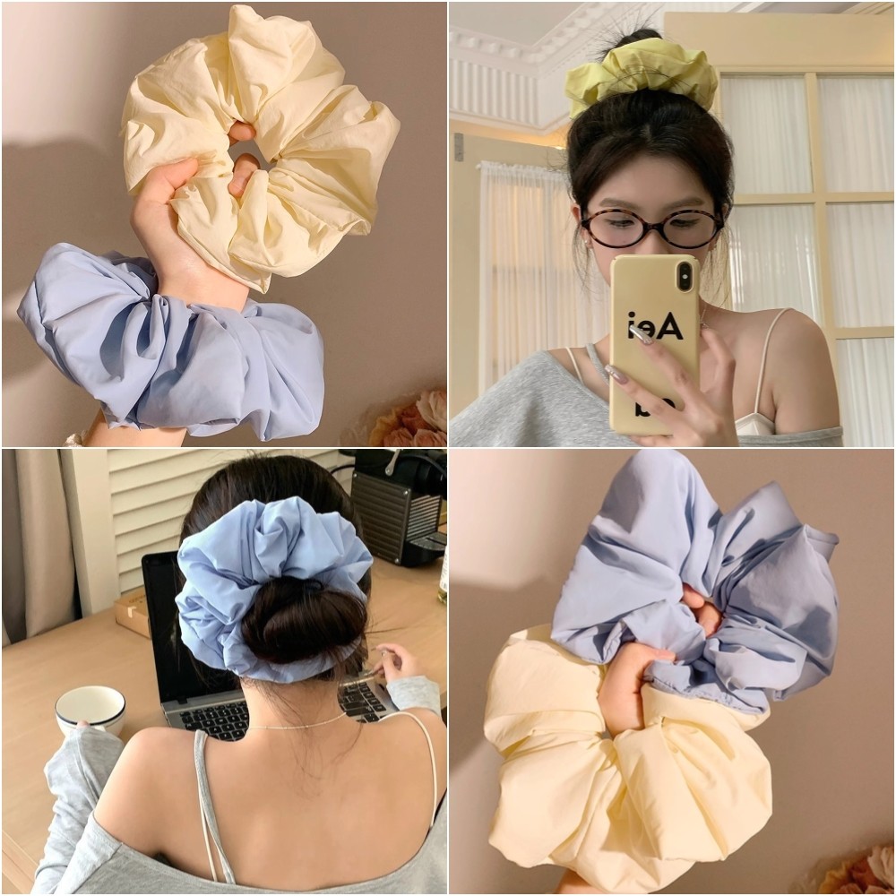 ครีมพัฟเมฆขนาดใหญ่ลําไส้ผมวงกลมผู้หญิงเกาหลีกระทิงสกาวน์เรลวงสาวผมเชือกอุปกรณ์ผม
