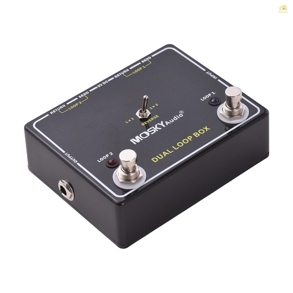 MOSKYAUDIO เอฟเฟกต์กีตาร์ Loop Switcher Pedal 2-Channel Switcher อลูมิเนียม 6.35 มม.อินพุต Dual Foot