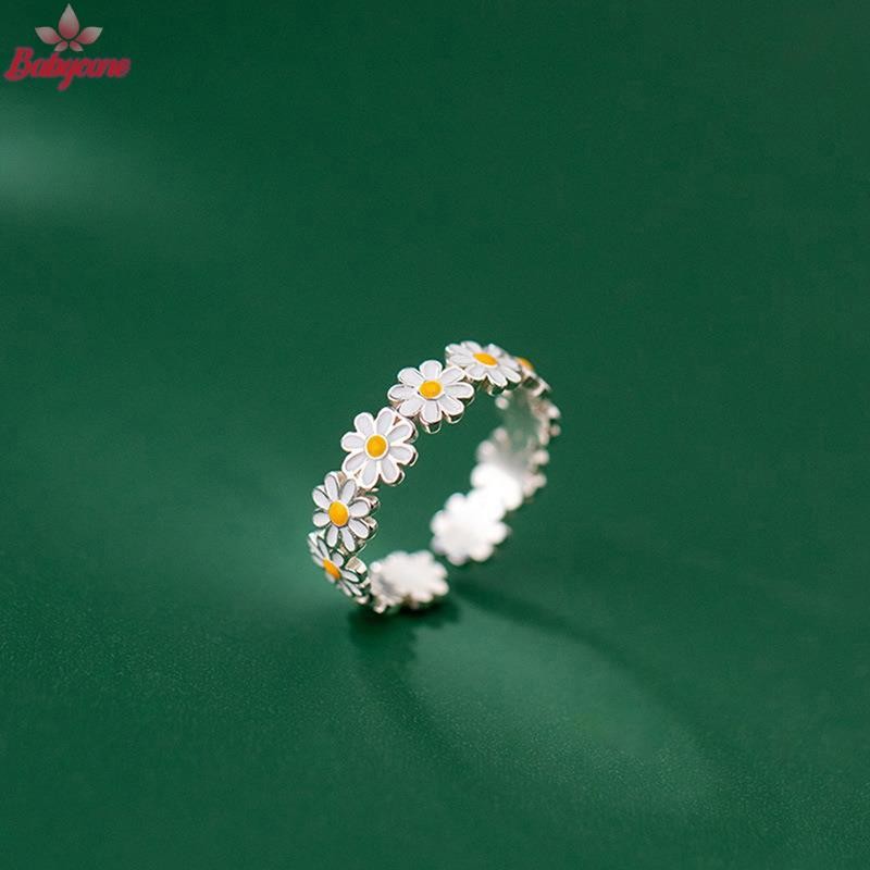 บายซี> แหวนดอกไม้วินเทจสําหรับผู้หญิงน่ารักดอกไม้แหวนปรับเปิดแหวนนิ้วแต่งงานแหวนหมั้นแนวโน้มเครื่องประดับหญิงใหม่ - รูปที่ 3