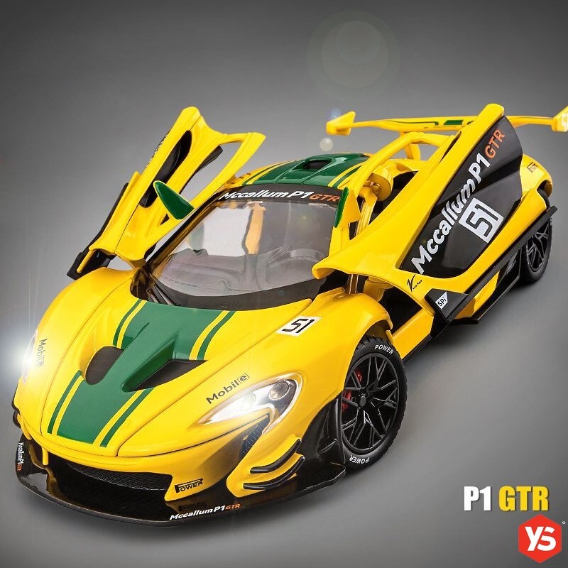 1:22 Scale Diecast McLaren P1 GTR โลหะของเล่นรถรุ่นรถสําหรับชายเด็กของขวัญงานอดิเรกคอลเลกชันตกแต่ง