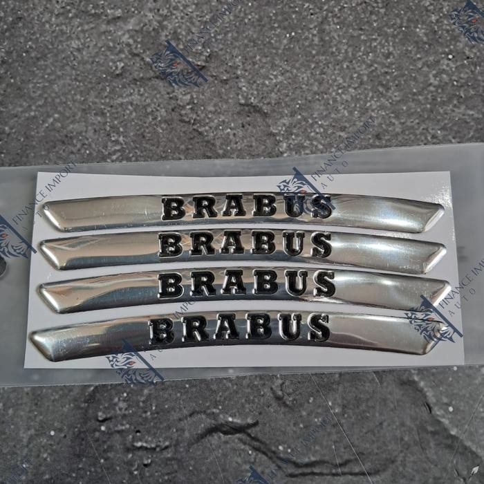 4 ชิ้นอลูมิเนียมสัญลักษณ์สติกเกอร์ขอบ AMG Brabus Mercedes ล้อขอบ AMG - Brabus Chrome