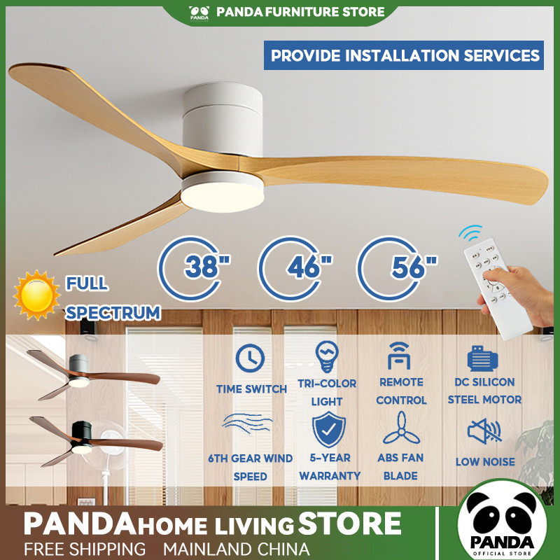 Minimalist Ceiling Fan With Light Ceiling Fan With LED Light Solid Wood Ceiling Fan Light Restaurant
