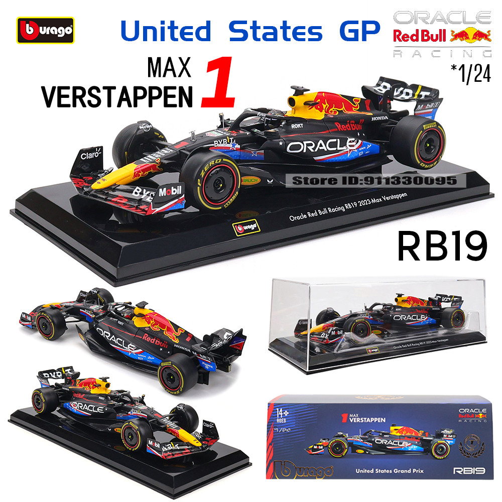 Bburago 1:24 2024 2023 F1 McLaren MCL38 RB19 SF23 W14 รถโลหะผสมรุ่นคอลเลกชันของขวัญของเล่นเด็ก