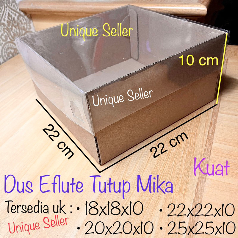 [เนื้อหา 10] กล่อง EFLUTE พร้อม MICA LID 22x22x10 ซม. กล่องเค้กทาร์ต EFLUTE ขนาด 22 x 22 x 10 ซม. 22