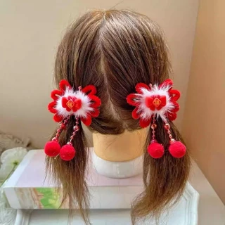 แฟชั่น1ชิ้นปีใหม่สีแดงเด็กเด็กจีนบอล ชม. หูฟัง เครื่องประดับผม