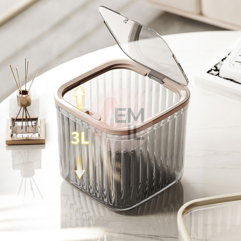 COD ถังขยะตั้งโต๊ะ กล่องใส่ของ เรียบหรูดูแพง พร้อมฝาปิด สําหรับหอพัก ห้องนั่งเล่น สํานักงาน ห้องน้ํา - รูปที่ 5