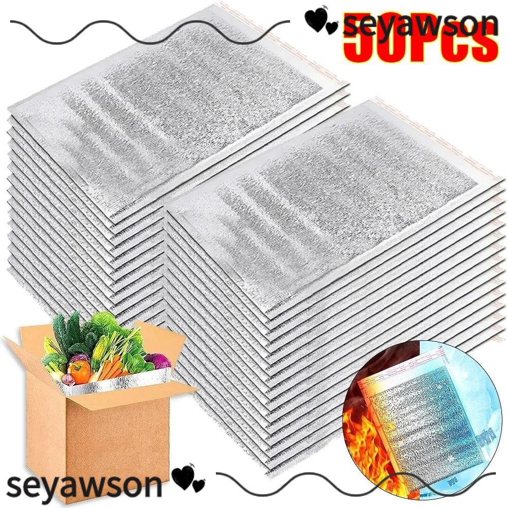 Seyawson 50 ชิ้น/แพ็คถุงฉนวนกันความร้อน,อาหารความร้อนน้ําแข็งเย็นอุ่นถุงอลูมิเนียมฟอยล์,ถุงเก็บเครื่องดื่ม Carrier บรรจุถุงเก็บความเย็น