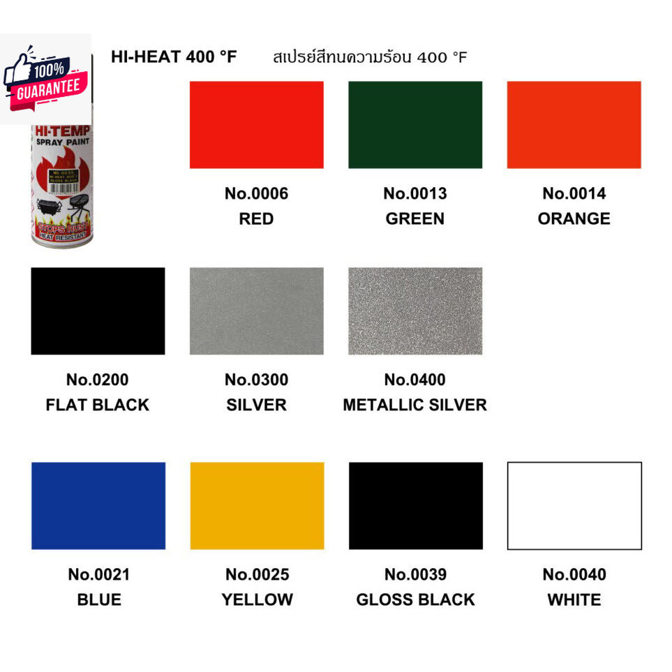 สีสเปรย์ทนความร้อน Bosny HI-Temp Spray Paint 400F 205 องศาเซลเซียส สีเปรย์ สเปรย์กันความร้อน อสนี่ สเปรย์ทนความร้อน