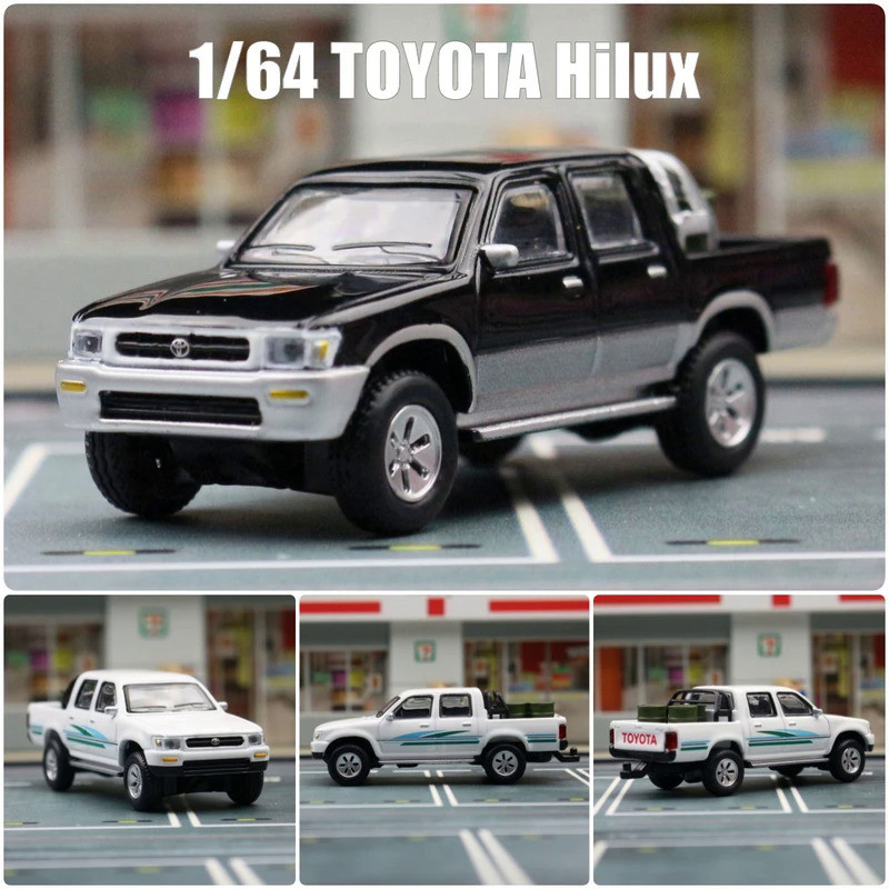 1:64 TOYOTA Hilux Pickup Truck Miniature JKM 1/64 Toy Car Vehicle Premium Model Free Wheels Diecast 