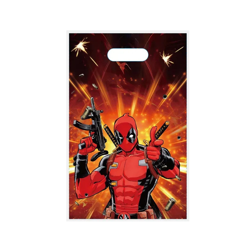 10/20/30 ชิ้น Red Wade Winston Wilson Deathstrok‌ Deadpool Party ถุงของขวัญเด็ก Candy Treat loot กระ