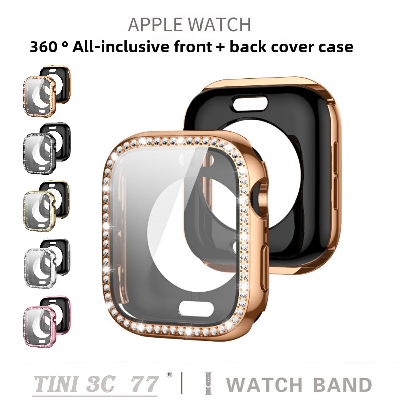 360° กรณีเต็มรูปแบบ + หน้าจอสําหรับ แอปเปิล ดู 10 42 มม.46 มม.40 41 44 45 มม.49 มม.ฝาครอบกระจกนิรภัย ฉันดู ชุด 10 9 8 7 6 5 กับ กรณีอุปก