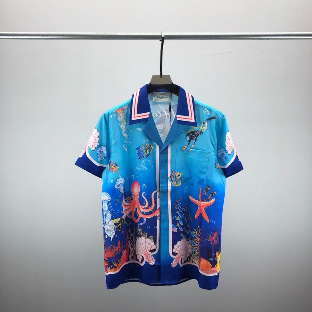 8EKO Casablanca เสื้อแขนสั้นคอปกโปโล เป็นคาร์ดิแกน แฟชั่นสไตล์อินเทรนด์ ในสต็อกพร้อมจัดส่ง