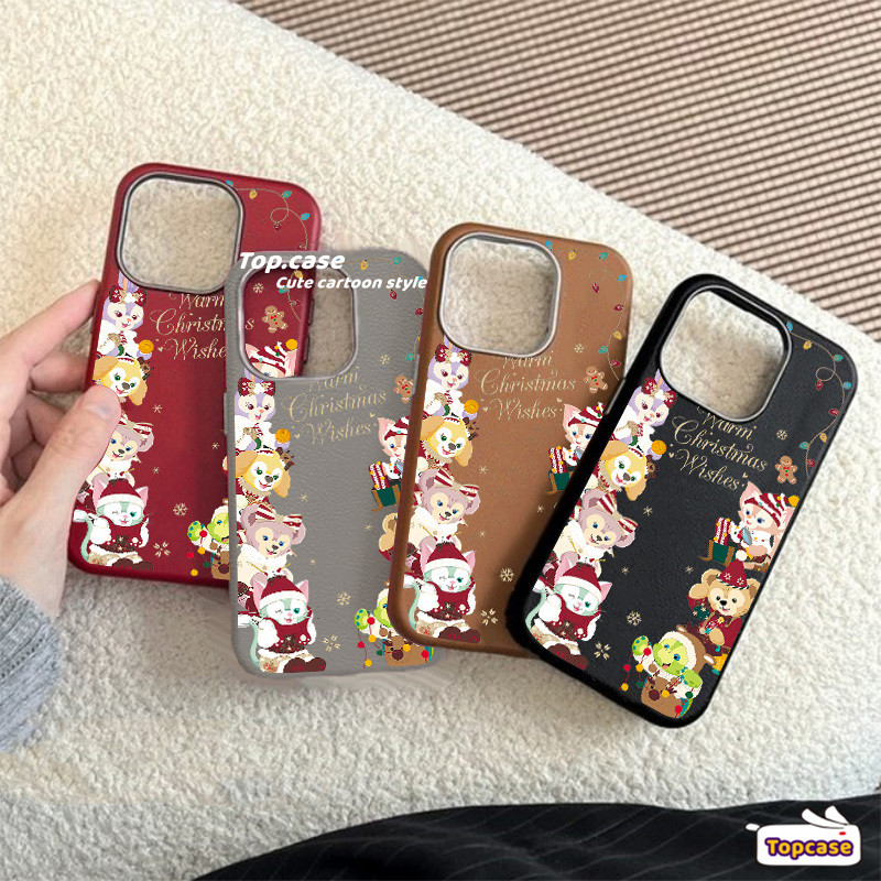 SAMSUNG สําหรับsamsung S24 S23 A22 A21 S20FE Plus Ultra A11 A21s A73 A72 ของเล่นคริสต์มาสหนังธรรมดารูปแบบเลนส์ชุบกรอบเคสโทรศัพท์ปกอ่อน