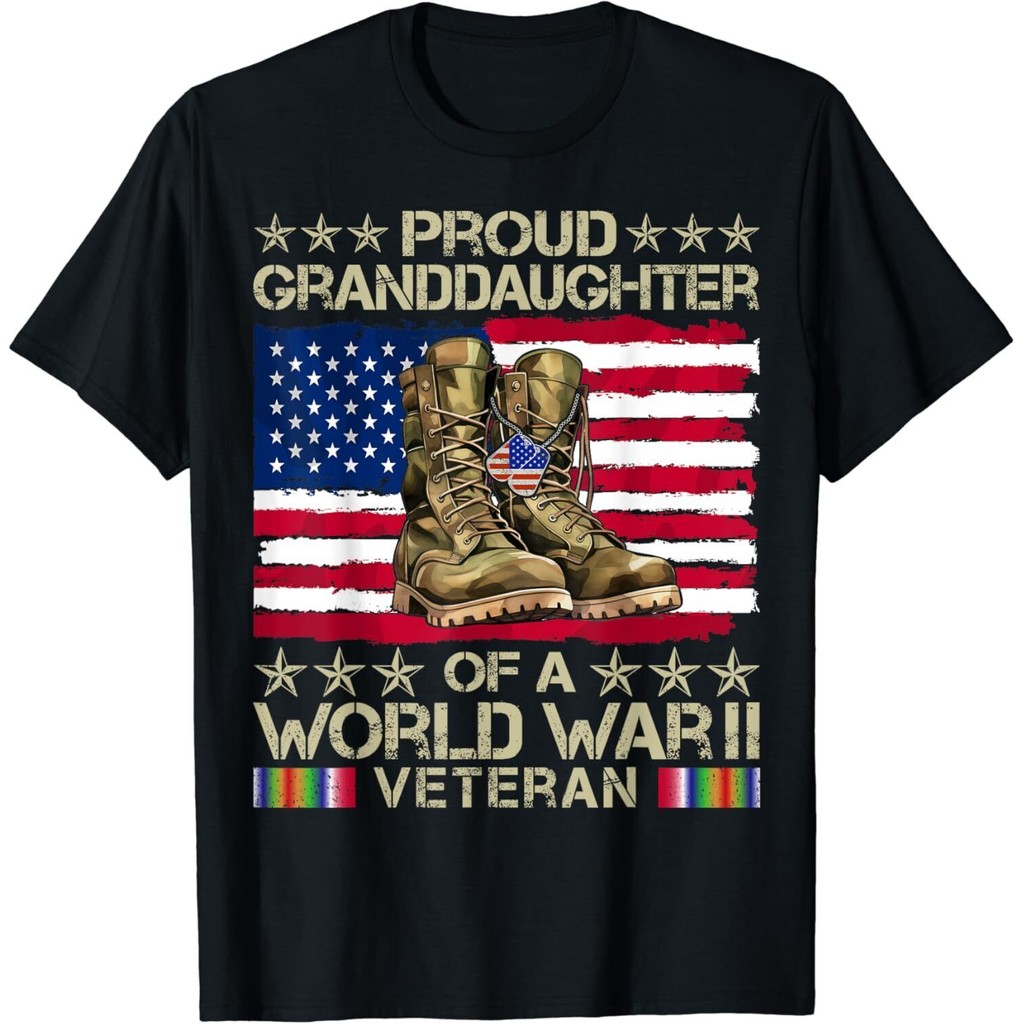 Proud Grandgild Of World War 2 Vet Proud Wwii Veteran Gift เสื้อยืด