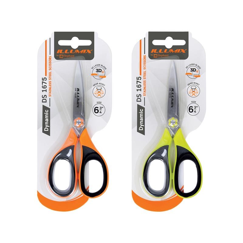 ELEPHANT กรรไกร 6 3/4 นิ้ว คละสี ILLUMIX DS 1675