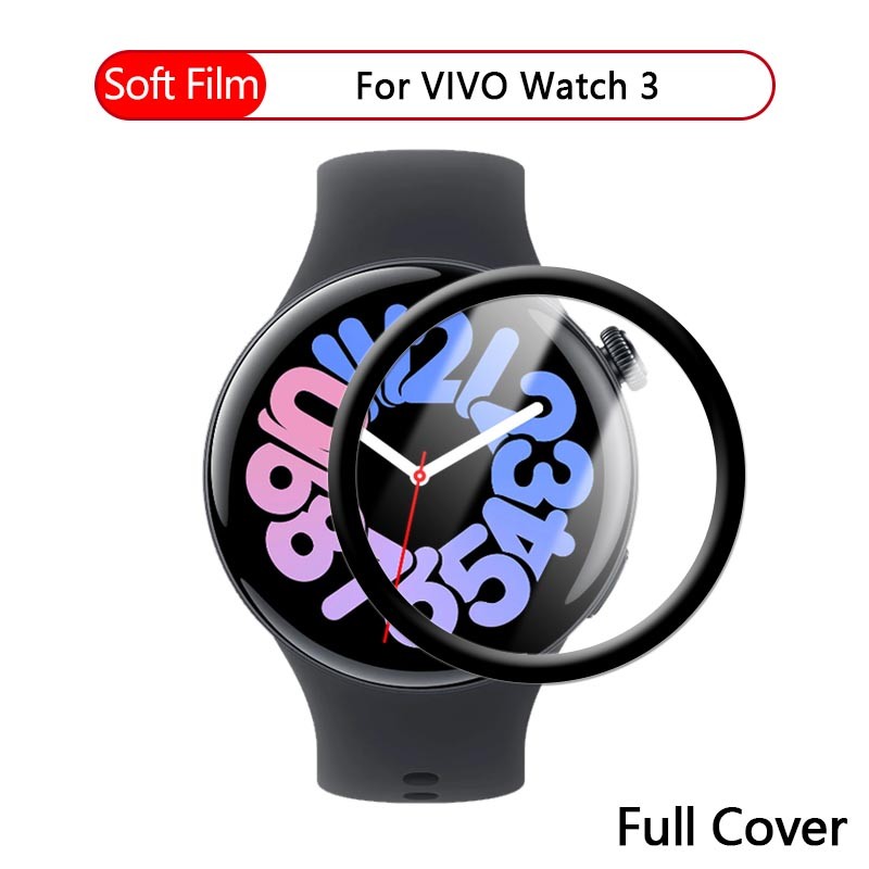 คลุมทั้งหมดป้องกันหน้าจอสําหรับนาฬิกา VIVO 5 3 / iQOO นาฬิกา SmartWatch 3D ชุบโค้ง Ultra Clear ป้องกัน PMMA ฟิล์ม - ไม่ใช่กระจกนิรภัย