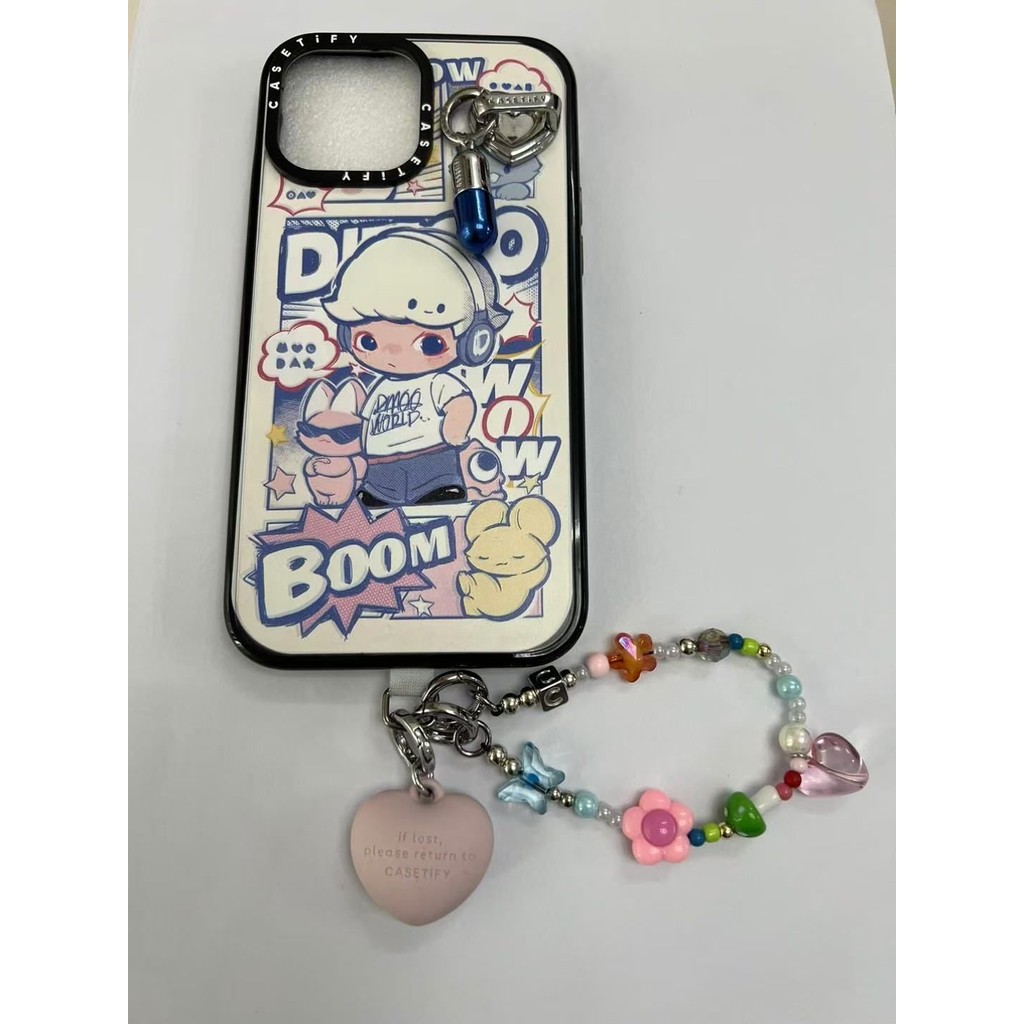 Case tify Pearl Lanyard เครื่องประดับโทรศัพท์มือถือหัวใจElectroplating Silver Heart Capsules เหมาะสํ