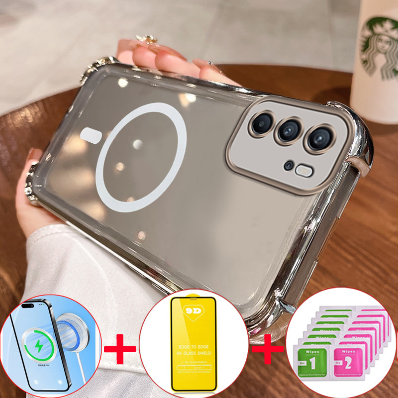 4 in 1 พร้อม 9D Soft Film Case สําหรับ oppo reno 6 5g oppo a16 reno 6z 5g oppo reno6 z 5g เคสโทรศัพท