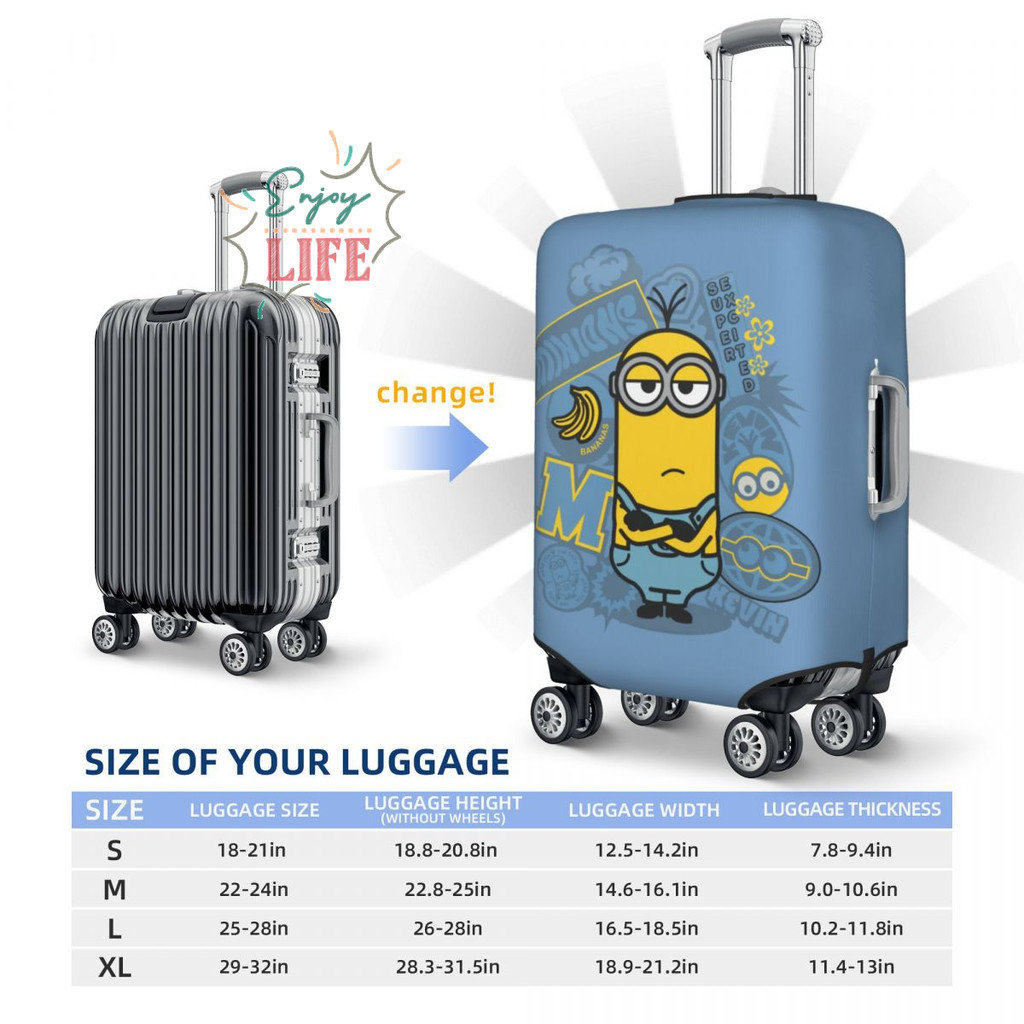 ผ้าคลุมกระเป๋าเดินทาง Minions ผ้าคลุมกระเป๋าเดินทางแบบล้างทําความสะอาดได้ N614 ราคา ถูกที่สุด ดีลบีเคเค แกลเลอรีภาพที่ 4