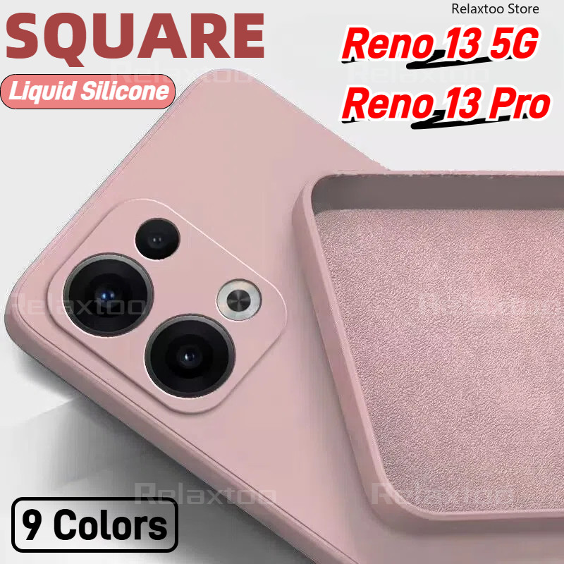 Reno16 Reno13 Pro 5G Square Liquid Silicone Casing For OPPO Reno 16 13 14 Reno16 Reno13 Reno14 Pro F 16Pro 16F 13Pro 13F 14Pro 14F Reno13Pro Reno13F Reno14Pro Reno14F Reno16Pro Reno16F 5G Fashion Soft TPU Couple Phone Case Shockproof Protect Back Cover