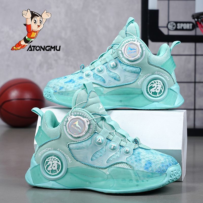 阿童木儿童转裙子球鞋2024秋春透气网面软底外阳运动鞋中大童Astro Boy เด็กปุ่มหมุนรองเท้าบาสเก็ตบอล 20220241211