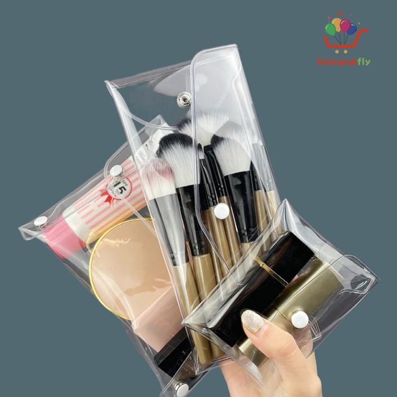 [OB] กระเป๋าเครื่องสําอางใสกันน้ํา PVC ดินสอแป้งพกพากระเป๋าแบบพกพาเครื่องเขียนกระเป๋าเก็บอุปกรณ์สํานักงาน TH