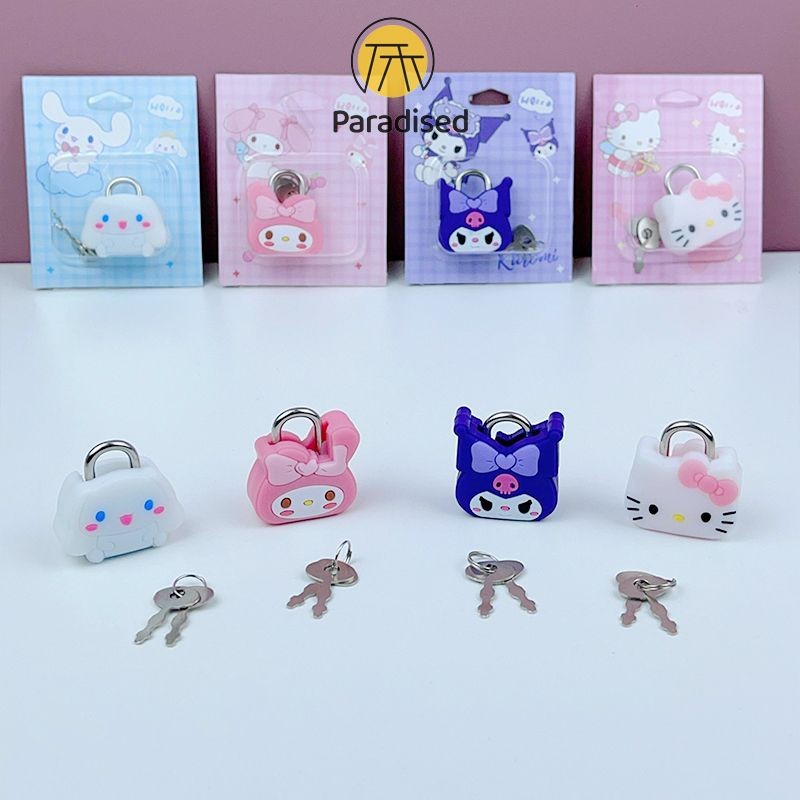 น่ารักการ์ตูน Sanrio กุญแจล็อคเครื่องเขียนแบบพกพาล็อคนักเรียนหอพักมินิตู้ล็อคParadised