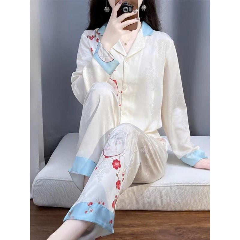 ชุดนอนสตรีชุดละตินผ้าไหมเสื้อแขนยาวคอปก YGuyIIJ5675 XX FFF RRSSNNN NN1 CC